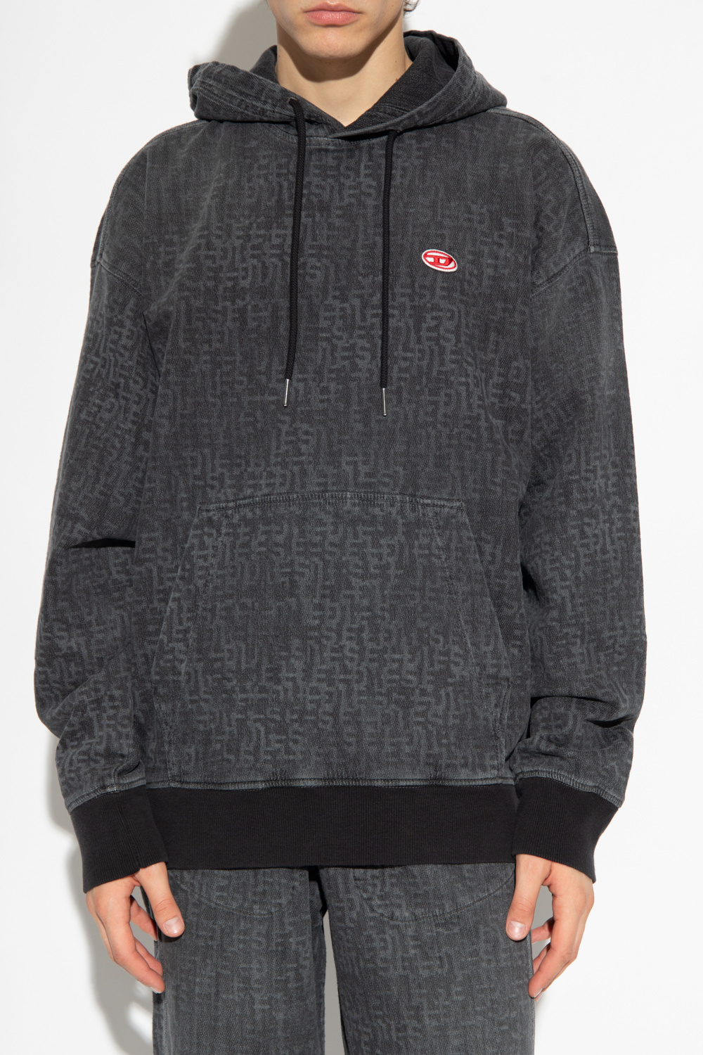 RIB - UM - Tgkb5Shops Switzerland - Grey 'D - NE' hoodie Diesel